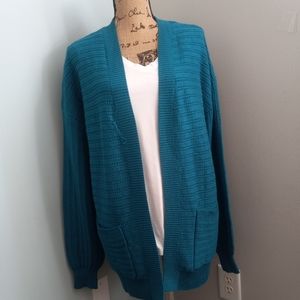 ZESICA  Caribbean Blue Open Front Cardigan Sz M New With Tag